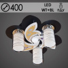 Люстра 70502/400/3+1 BK+CR черный+хром 3х40Вт E27+5Вт LED WT+Blue ПДУ d400 LNGSH20