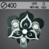 Люстра 70522/400/3+1 BK+CR черный+хром 3х40Вт E27+49Вт LED WT+Blue ПДУ d400 LNGSH21
