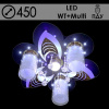Люстра 70379/450/3+1 BK+CR черный хром 3х40Вт E27+5Вт LED Multi ПДУ d450 LNGSH20