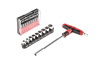 Отвертка Hammer Flex 601-027 с набором бит и головок (19пр.)  Т-образная рукоятка CRV