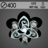 Люстра 70500/400/3+1 BK+CR черный+хром 3х40Вт E27+27Вт LED WT+Blue ПДУ d400 LNGSH21