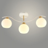 Люстра XA1441/3 WH+WOOD белый+дерево 3х60Вт E27 d540 h255 HN23