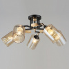 Люстра N5151/5 BK+WOOD черный 5х60Вт E27 d620 h240 QH22