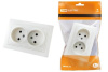 Розетка 2-м СП Таймыр 10А 250В б/з керам. осн. белая TDM