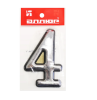 Цифра дверная АЛЛЮР пластик "4" хром (20шт)