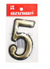 Цифра дверная АЛЛЮР Большая пластик "5" золото (1000, 50шт)