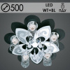 Люстра 70500/500/5+1 BK+CR черный+хром 5х40Вт E27+45Вт LED WT+Blue ПДУ d500 LNGSH21
