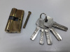 Механизм цилиндр. BRASS F 60мм золото 5перф.кл./кл. (12шт)