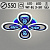 Люстра 55594/4 BK черный 2x56Вт+2x16Вт WT+BLUE LED 3000-5000K ПДУ+диммер d550 SDA22 (светодиодная)