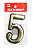Цифра дверная АЛЛЮР пластик "5" золото (20шт)